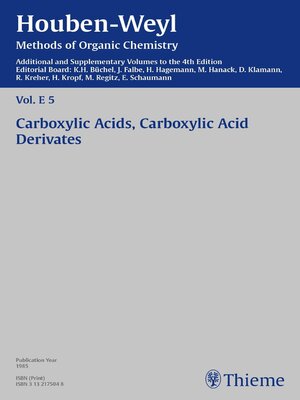 cover image of Houben-Weyl Methods of Organic Chemistry Volume E 5 Supplement